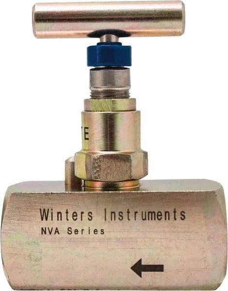 Value Collection - 1/2" Pipe, Inline Hard Seat Needle Valve - FNPT x FNPT Ends, Alloy Valve, 10,000 Max psi - Best Tool & Supply