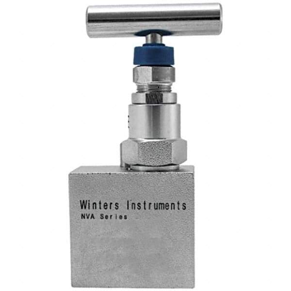 Value Collection - 1/4" Pipe, Angled Hard Seat Needle Valve - FNPT x FNPT Ends, Grade 316 Stainless Steel Valve, 10,000 Max psi - Best Tool & Supply