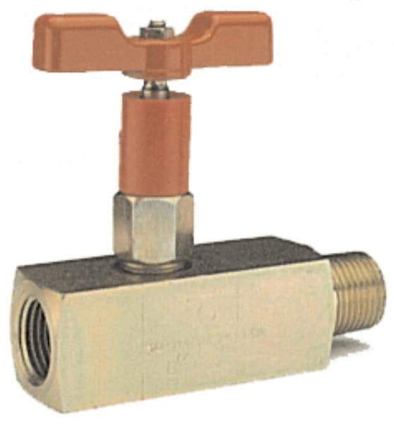 Value Collection - 1/4" Pipe, Inline Soft Seat Needle Valve - FNPT x FNPT Ends, Grade 316 Stainless Steel Valve, 6,000 Max psi - Best Tool & Supply