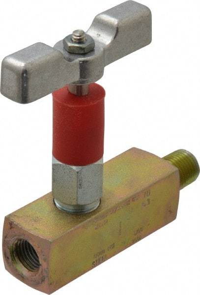 Value Collection - 1/4" Pipe, Inline Soft Seat Needle Valve - MNPT x FNPT Ends, Alloy Valve, 6,000 Max psi - Best Tool & Supply