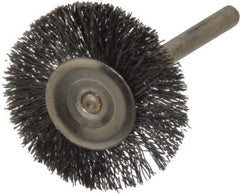 Osborn - 1" OD, 1/8" Shank Diam, Crimped Steel Wheel Brush - 0.005" Filament Diam, 25,000 RPM - Best Tool & Supply