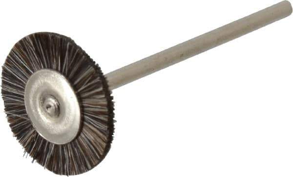 Osborn - 3/4" OD, 3/32" Shank Diam, Crimped Natural Fiber Wheel Brush - 0.003" Filament Diam, 25,000 RPM - Best Tool & Supply