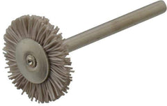 Osborn - 3/4" OD, 1/8" Shank Diam, Nylon Wheel Brush - 3/32" Face Width, 6,000 RPM - Best Tool & Supply