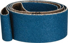 Made in USA - 1" Wide x 42" OAL, 80 Grit, Zirconia Alumina Abrasive Belt - Zirconia Alumina, Medium, Coated, X Weighted Cloth Backing - Best Tool & Supply