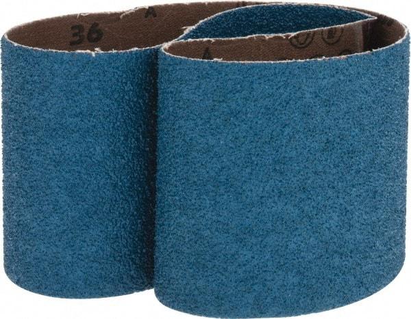 Made in USA - 3" Wide x 24" OAL, 36 Grit, Zirconia Alumina Abrasive Belt - Zirconia Alumina, Very Coarse, Coated, X Weighted Cloth Backing - Best Tool & Supply