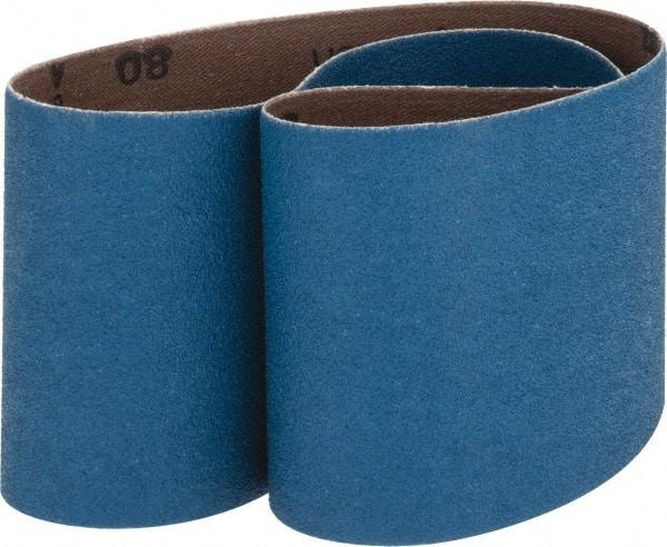 Made in USA - 3" Wide x 24" OAL, 80 Grit, Zirconia Alumina Abrasive Belt - Zirconia Alumina, Medium, Coated, X Weighted Cloth Backing - Best Tool & Supply