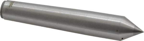 Made in USA - Carbide-Tipped Alloy Steel Standard Point Solid Dead Center - 2MT Morse Taper, 4-3/16" OAL - Best Tool & Supply