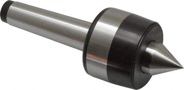 Bison - MT3 Taper Shank, 2.2" Head Diam 925 Lb Capacity Live Center - 4,000 Max RPM, 0.98" Point Diam, 1.12" Point Len, 925 Lb Max Workpc, 6.14" OAL, 1.12" Long Tip, Standard Point - Best Tool & Supply