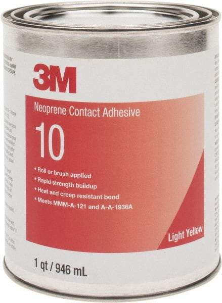 3M - 32 oz Can Amber Contact Adhesive - Series 10, 30 min Working Time, Bonds to Cardboard, Ceramic, Foam, Glass, Metal, Paper & Wood - Best Tool & Supply