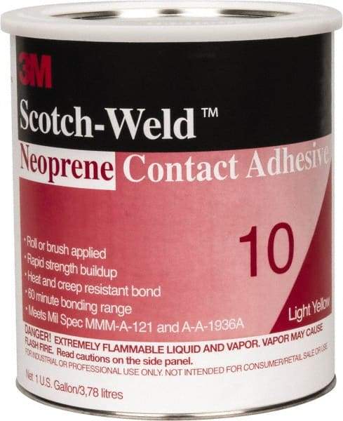 3M - 1 Gal Can Amber Contact Adhesive - Series 10, 30 min Working Time, Bonds to Cardboard, Ceramic, Foam, Glass, Metal, Paper & Wood - Best Tool & Supply