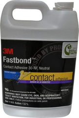 3M - 1 Gal Bottle Natural Contact Adhesive - Series 30NF, 15 to 30 min Working Time, 4 hr Full Cure Time, Bonds to Cardboard, Ceramic, Fabric, Fiberglass, Foam, Glass, Leather, Metal, Plastic, Rubber, Vinyl & Wood - Best Tool & Supply