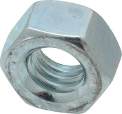 Value Collection - 5/16-18 UNC Steel Right Hand Hex Nut - 1/2" Across Flats, 17/64" High, Zinc Clear Finish - Best Tool & Supply