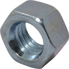 Value Collection - 3/8-16 UNC Steel Right Hand Hex Nut - 9/16" Across Flats, 21/64" High, Zinc Clear Finish - Best Tool & Supply