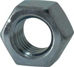 Value Collection - 1/2-13 UNC Steel Right Hand Hex Nut - 3/4" Across Flats, 7/16" High, Zinc Clear Finish - Best Tool & Supply