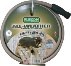 Made in USA - 50' Long All Weather Hose - 5/8" Diam, 3/4" GHT, Rubber/Vinyl, 300 psi, All Season, Green - Best Tool & Supply