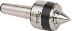 Royal Products - MT5 Taper Shank, 3.45" Head Diam 8,960 Lb Capacity Live Center - 3,500 Max RPM, 2.81" Head Length, 1-1/4" Point Diam, 1.84" Point Len, 3,260 Lb Max Workpc, 10-1/4" OAL, Standard Point - Best Tool & Supply