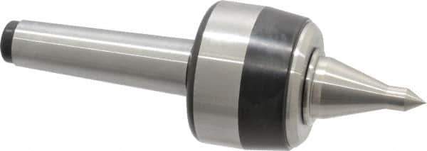 Royal Products - MT3 Taper Shank, 2.33" Head Diam 4,640 Lb Capacity Live Center - 5,000 Max RPM, 1-3/4" Head Length, 1" Point Diam, 1.86" Point Len, 740 Lb Max Workpc, 7-1/16" OAL, 3/8" Tip Diam, Long Point - Best Tool & Supply