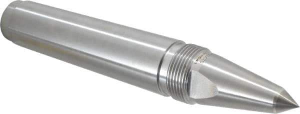 Royal Products - 1.231" Head Diam, Carbide-Tipped Steel Long Point Solid Dead Center - 4MT Morse Taper, 1/2" Point Diam, 7-5/16" OAL - Best Tool & Supply