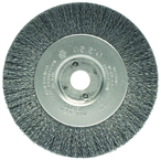 4" Diameter - 3/8-1/2" Arbor Hole - Crimped Steel Wire Straight Wheel - Best Tool & Supply