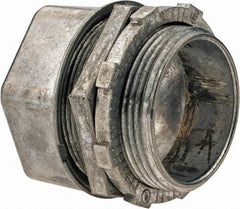 Thomas & Betts - 1-1/2" Trade, Die Cast Zinc Compression Straight EMT Conduit Connector - Noninsulated - Best Tool & Supply