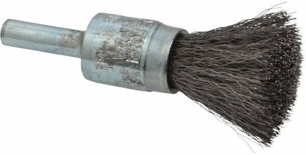 Osborn - 1/2" Brush Diam, Crimped, End Brush - 1/4" Diam Shank, 25,000 Max RPM - Best Tool & Supply