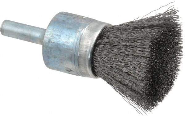 Osborn - 3/4" Brush Diam, Crimped, End Brush - 1/4" Diam Shank, 20,000 Max RPM - Best Tool & Supply