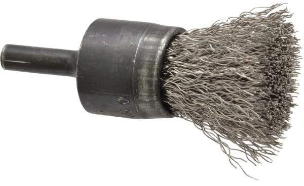 Osborn - 3/4" Brush Diam, Crimped, End Brush - 1/4" Diam Shank, 20,000 Max RPM - Best Tool & Supply