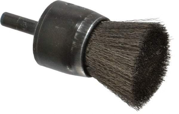 Osborn - 1" Brush Diam, Crimped, End Brush - 1/4" Diam Shank, 20,000 Max RPM - Best Tool & Supply