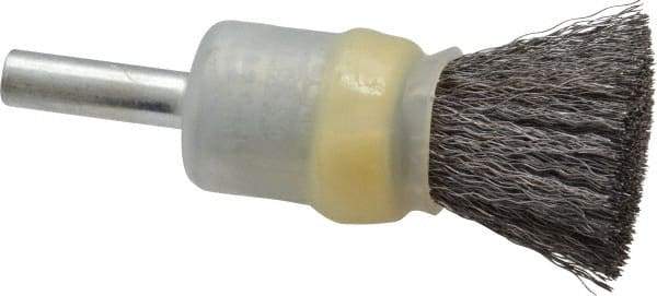 Osborn - 1/2" Brush Diam, Crimped, End Brush - 1/4" Diam Shank, 25,000 Max RPM - Best Tool & Supply