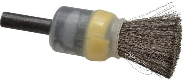 Osborn - 1/2" Brush Diam, Crimped, End Brush - 1/4" Diam Shank, 25,000 Max RPM - Best Tool & Supply