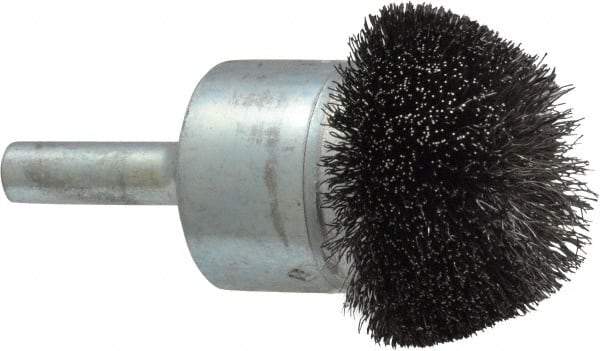 Osborn - 1-1/4" Brush Diam, Crimped, End Brush - 1/4" Diam Shank, 15,000 Max RPM - Best Tool & Supply