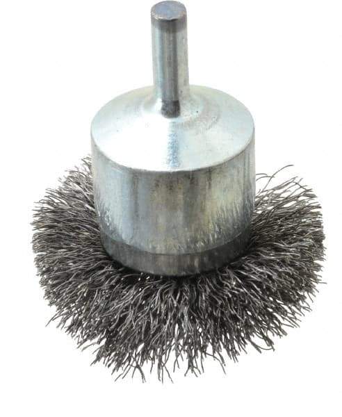 Osborn - 2" Brush Diam, Crimped, End Brush - 1/4" Diam Shank, 15,000 Max RPM - Best Tool & Supply