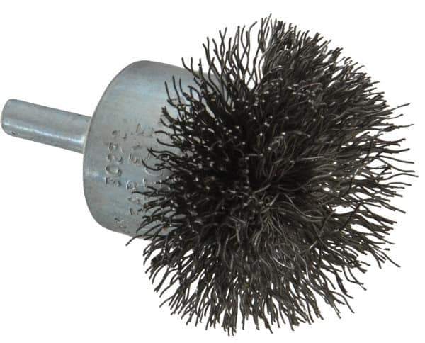 Osborn - 2" Brush Diam, Crimped, End Brush - 1/4" Diam Shank, 15,000 Max RPM - Best Tool & Supply