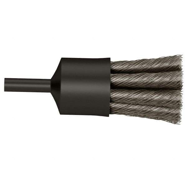 Osborn - 3/4" Brush Diam, Knotted, End Brush - 1/4" Diam Shank, 20,000 Max RPM - Best Tool & Supply