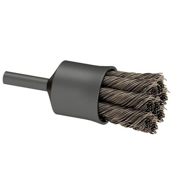 Osborn - 1" Brush Diam, Knotted, End Brush - 1/4" Diam Shank, 20,000 Max RPM - Best Tool & Supply