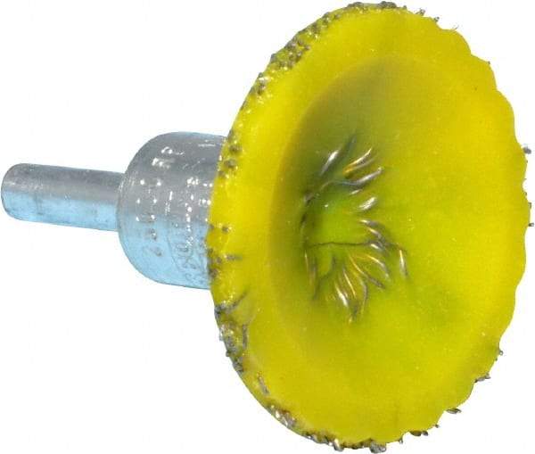 Osborn - 1-3/4" Brush Diam, Encapsulated, Flared End Brush - 1/4" Diam Shank, 25,000 Max RPM - Best Tool & Supply