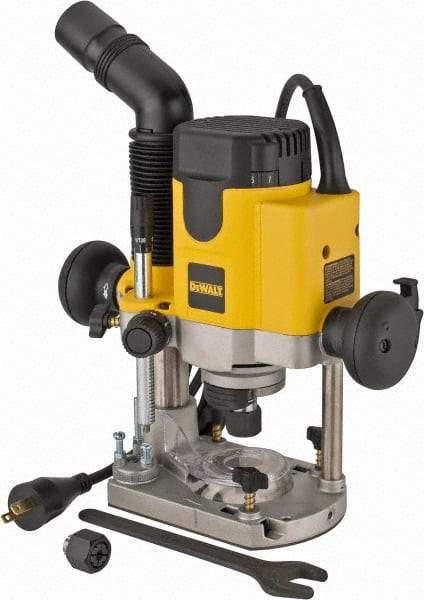 DeWALT - 8,000 to 24,000 RPM, 2 HP, 10 Amp, Plunge Base Electric Router - 1/4 and 1/2 Inch Collet - Best Tool & Supply