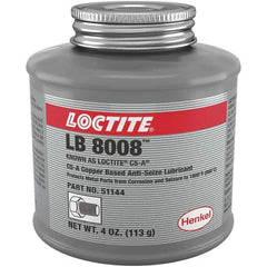 Loctite - 4 oz Can High Temperature Anti-Seize Lubricant - Copper/Graphite, -29 to 1,800°F, Copper Colored, Water Resistant - Best Tool & Supply