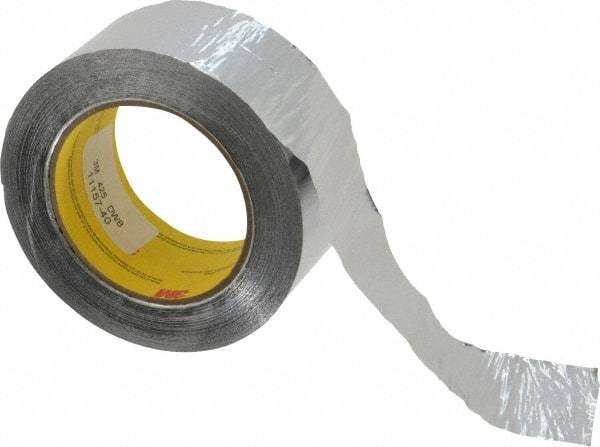 3M - 2" x 55m Silver Foil Tape - 4.6 mil, Acrylic Adhesive, Aluminum Foil Backing, 30 Lb/ln Tensile Strength, -65.2°F to 300°F, Series 425 - Best Tool & Supply