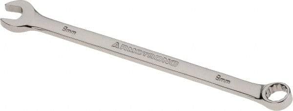 Armstrong - 9mm 12 Point Offset Combination Wrench - 15° Offset Angle, 6-1/8" OAL, Steel, Polished Finish - Best Tool & Supply