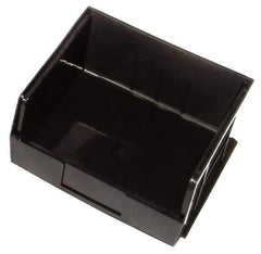 Quantum Storage - 50 Lb. Load Capacity, 10-7/8" Deep, Black Polypropylene Hopper Stacking Bin - 5" High x 11" Wide x 10-7/8" Long - Best Tool & Supply