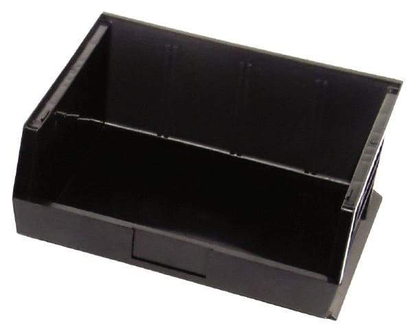 Quantum Storage - 75 Lb. Load Capacity, 14-3/4" Deep, Black Polypropylene Hopper Stacking Bin - 7" High x 16-1/2" Wide x 14-3/4" Long - Best Tool & Supply