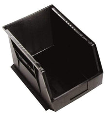 Quantum Storage - 75 Lb. Load Capacity, 18" Deep, Black Polypropylene Hopper Stacking Bin - 10" High x 11" Wide x 18" Long - Best Tool & Supply