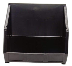 Quantum Storage - 75 Lb. Load Capacity, 18" Deep, Black Polypropylene Hopper Stacking Bin - 11" High x 16-1/2" Wide x 18" Long - Best Tool & Supply