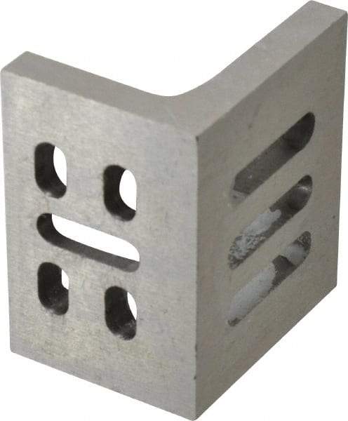 Interstate - 3" Wide x 2" Deep x 2-1/2" High Cast Iron Partially Machined Angle Plate - Slotted Plate, Through-Slots on Surface, Webbed, Single Plate - Best Tool & Supply