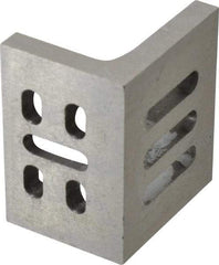 Interstate - 3" Wide x 2" Deep x 2-1/2" High Cast Iron Partially Machined Angle Plate - Slotted Plate, Through-Slots on Surface, Webbed, Single Plate - Best Tool & Supply