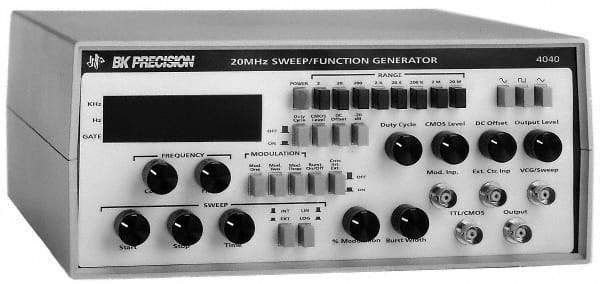 B&K Precision - 20 msec, -20 dB, AM, FM, 50 Ohm, 20 MHz Sine Wave, LED Display, Linear and Logarithmic Function Generator - 10 ppm Wave Accuracy, 20 dB Amplitude, 20 MHz Max Wave Form, Includes Instruction Manual, Output Cable with BNC to Alligator Clips - Best Tool & Supply