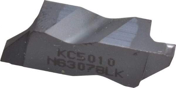 Kennametal - 3078NG K Grade KC5010, 1.98mm Cutting Width Carbide Grooving Insert - 2.39mm Max Depth of Cut, Left Hand, 0.19mm Corner Radius, TiAlN Finish - Best Tool & Supply