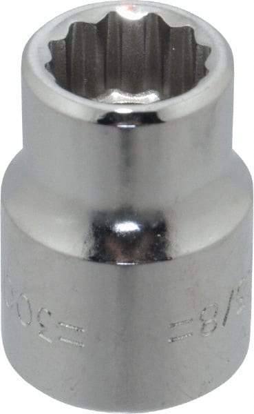 Blackhawk by Proto - 3/8", 3/8" Drive, Standard Hand Socket - 12 Points, 57/64" OAL, Chrome Finish - Best Tool & Supply