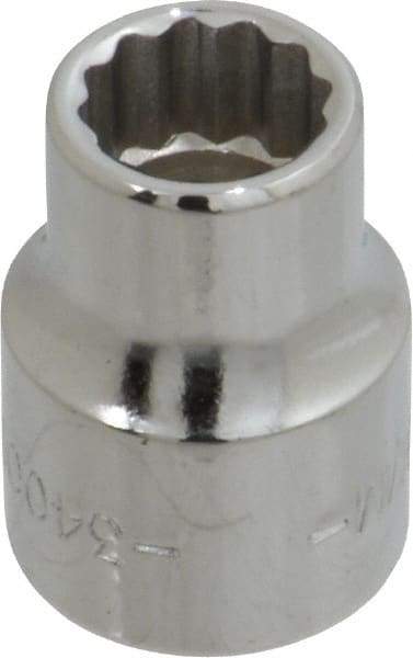 Blackhawk by Proto - 3/8" Drive, Standard Hand Socket - 12 Points, 57/64" OAL, Chrome Finish - Best Tool & Supply